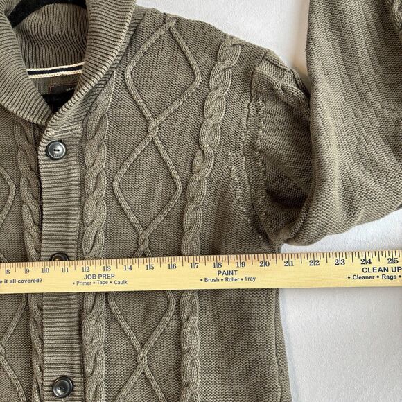 Men’s Cardigan Original Weatherproof Vintage Gray Cotton Grandpa Sweater Size M - Picture 4 of 11